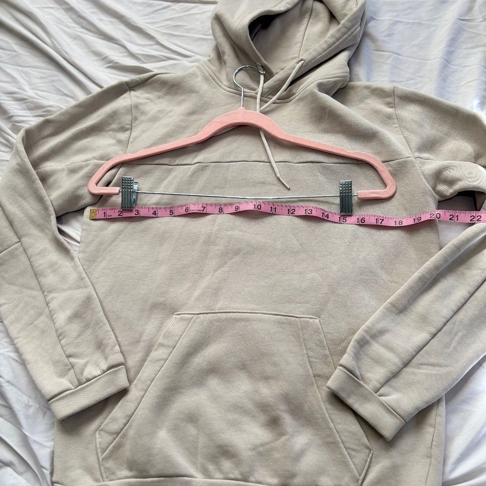 Adidas Beige Oversized Pullover Hoodie Size S - Picture 6 of 6
